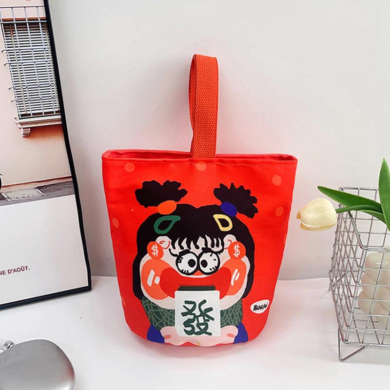 1Pc Kawaii Korean Mummy Bag Cartoon Girl Canvas Tote Bucket Handbag For Female Children Travel All-Match Lunch Bag