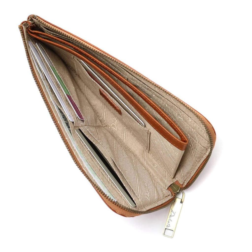 Dakota Largo Long Wallet with 0035881 L-Shaped Zipper, 0030581, Green/50