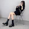 Boots Women's Autumn and Winter 2024 New Black High Heel Short Boots Women's Spring and Autumn Single Boots Thick Heel Skinny Boots ins Martin Boots