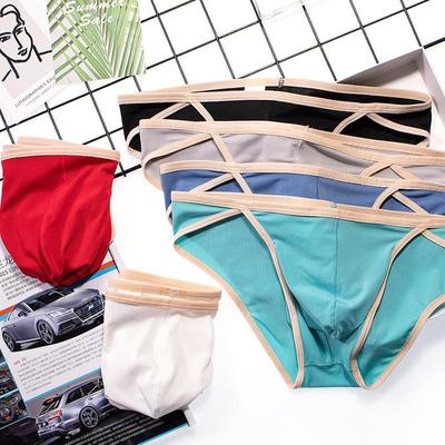 Slip da Uomo Estivi Ultrasottili in Seta Ghiaccio ad Asciugatura Rapida a Vita Bassa - Giovanili, Delicati sulla Pelle, Tinta Unita