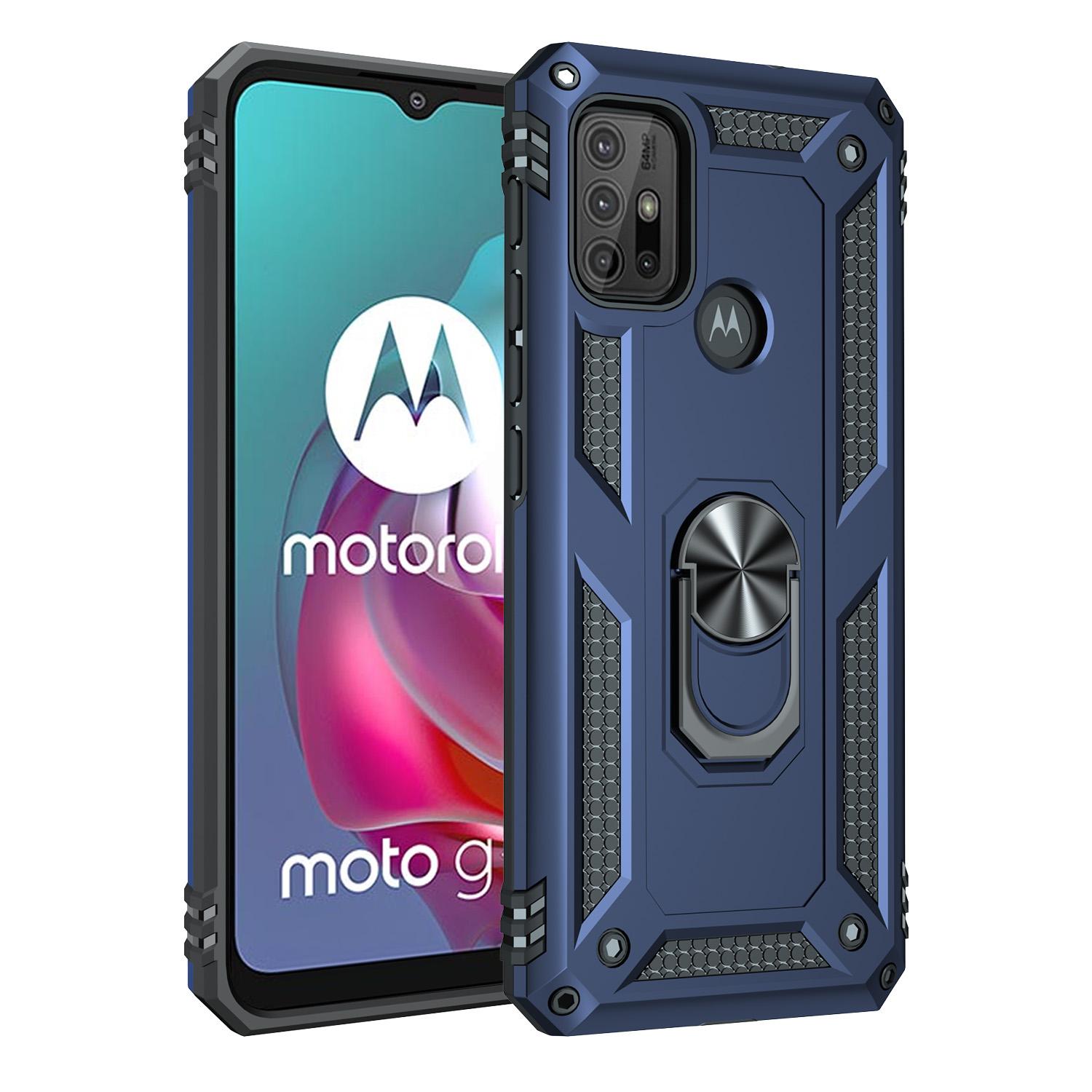 

Для Motorola Moto G10 G20 G30 чехол противоударный бронированный держатель подставка телефонные чехлы для MotoG10 MotoG20 MotoG30 магнитный автомобильный чехол-кольцо For Moto G10 темно-синий