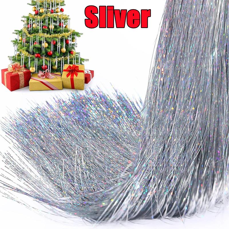 Neue 3000 Stränge Eiszapfen schillernde Lametta Folienfransen Girlande für Weihnachten Weihnachtsbaum Abschlussfeier Partyzubehör Feiertagsdekorationen