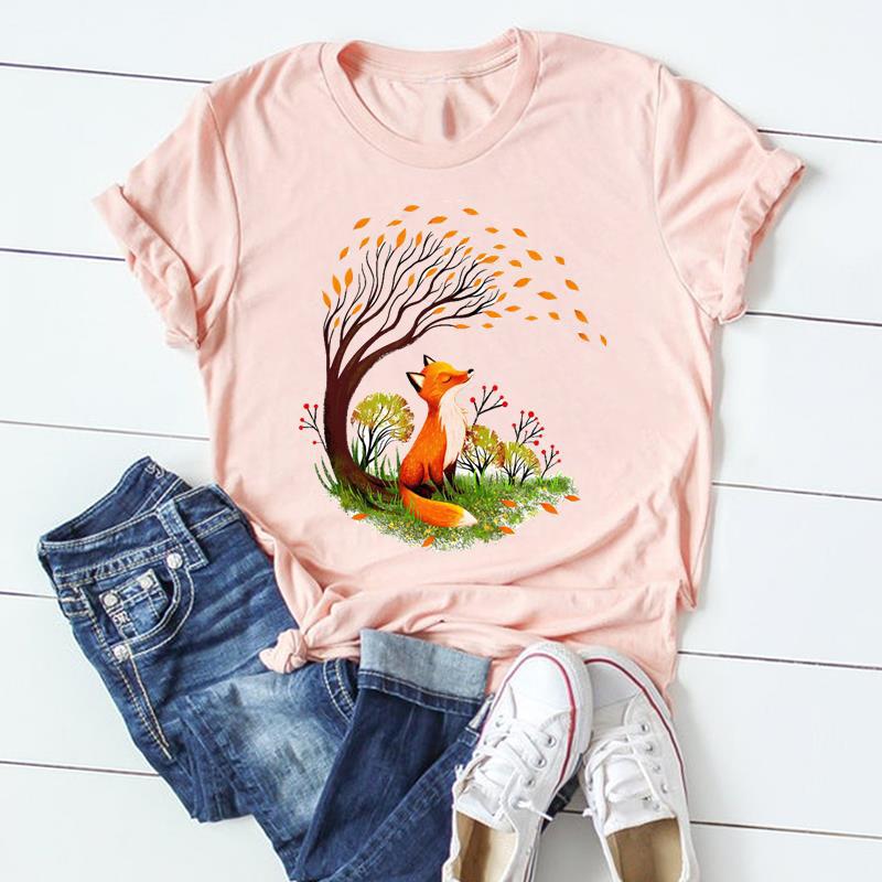 Animal Print Womens Graphic Tshirt Europe And United States Popular Dress Blouse Tops for Ladies Polyester fabric