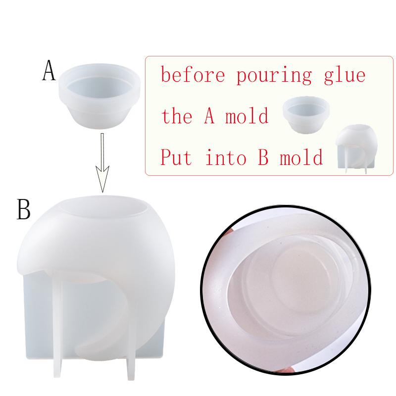 DIY Księżycowy Gipsowy Świecznik 3D Księżycowa Podstawka na Świecę Formy Silikonowe do DIY Cement Beton Świecznik Dekoracja Domu Ozdoba Stołu