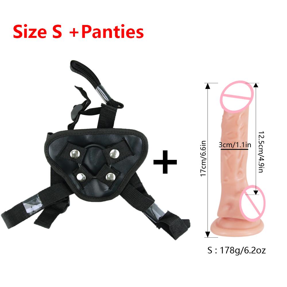 Dildo Strap On Realistic Penis with Suction Cup G-spot Anal Butt Plug Belt Wearable Panties Adult Lesbian Masturbation Sex Toy