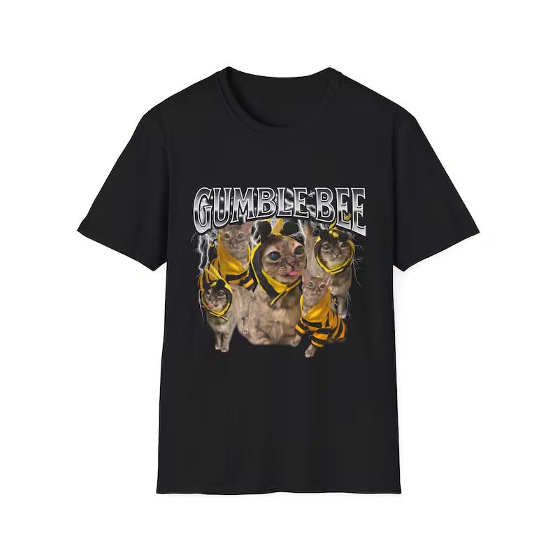 Lustiges Meme Ich Liebe Gumbus Katze Herren Damen T-Shirt Streetwear Oversized Lässig Geschenk Y2K Baumwolle Vintage T-Shirt Kurzarm lockeres Oberteil