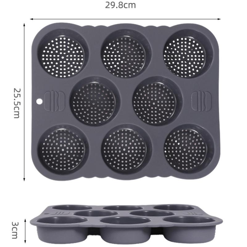 

Силиконовая форма для булочек для гамбургеров с 4/6/8 отверстиями, антипригарная форма для выпечки, кухонные принадлежности 8 Holes
