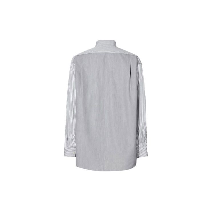 Uniqlo x Jil Sander Striped Stand Collar Long Sleeve Shirt Men shirts Gray 447748-05