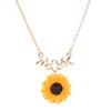 2pcs/set Women Fashion Sunflower Design Necklace Earring Jewelry set