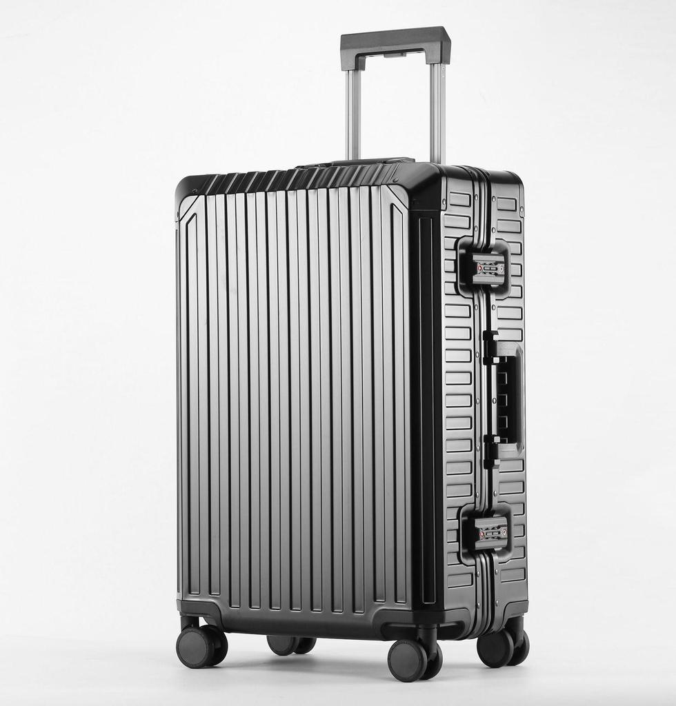 Aluminum-Magnesium Alloy Trolley Case with Universal Wheels