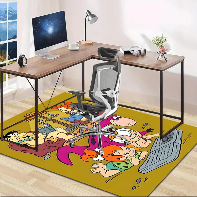 1pc Flintstone Design Area Rug - Non-Slip, Soft & Cozy Floor Mat for Living Room, Bedroom, Office - Indoor/Outdoor Decorative Carpet