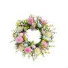Easter Egg Wreath Spring Flower Versatile Round Hanging Ornament for Garden Celebration Home
