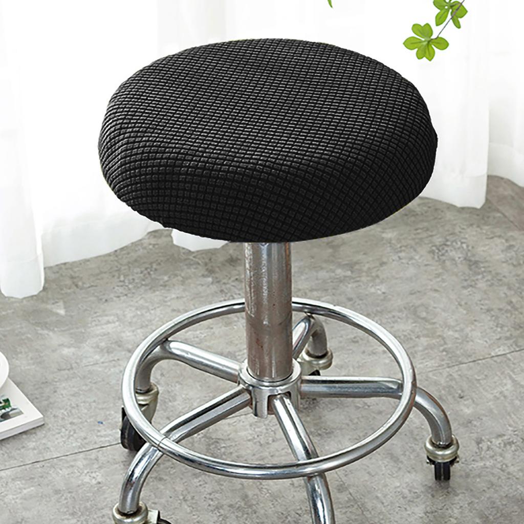 1pc Knit Solid Color Fleece Round Stool Chair Cover Elastic Stretchable for All Seasons Home Decor