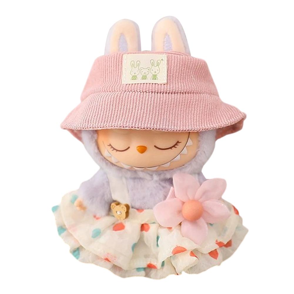 Mini Doll Outfit Soft Knitted Sweater Suit with Camera and Shoes Pendant Skirts Set Kawaii Bear Dress Set for 15-17cm Doll