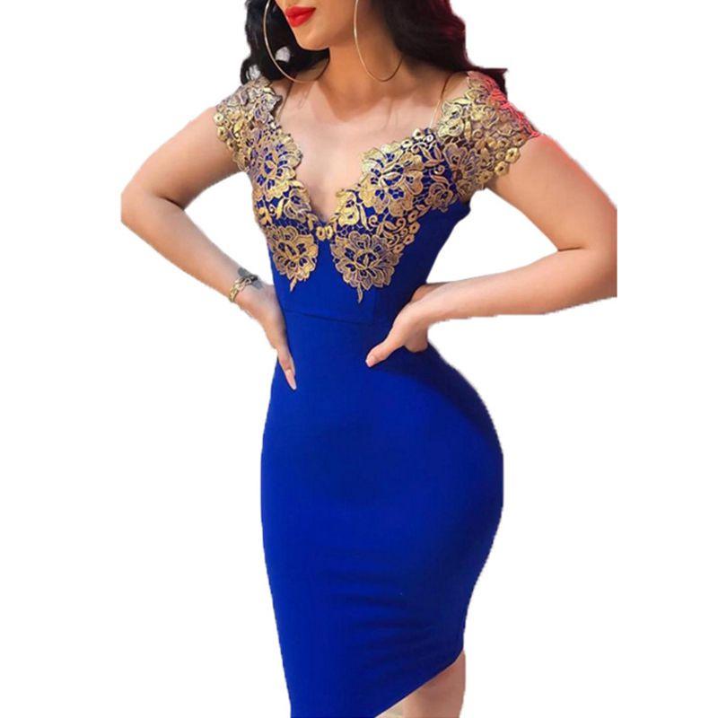 Stunning Women Off Shoulder Deep V-neck Bodycon Backless Mini Dress For Events