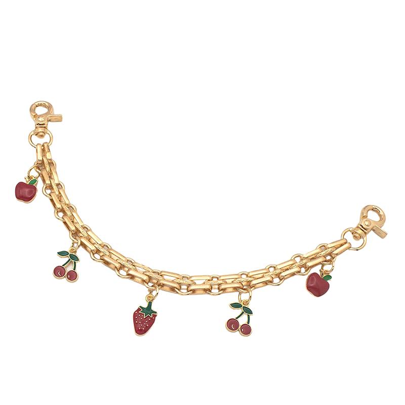 Подвеска Флэш Вишня Сумка Украшенная Разноцветной Цепочкой для Сумки Подвеска Вишня Брелок Дизайнерская Сумка 25cm