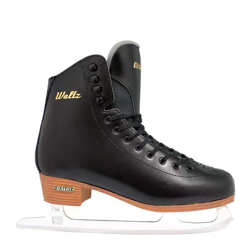 Genuine Leather Ice Figure Speed Skates Shoes, Waterproof, Professional Thermal Warm, Thicken with Ice Blade for Kids and Adult