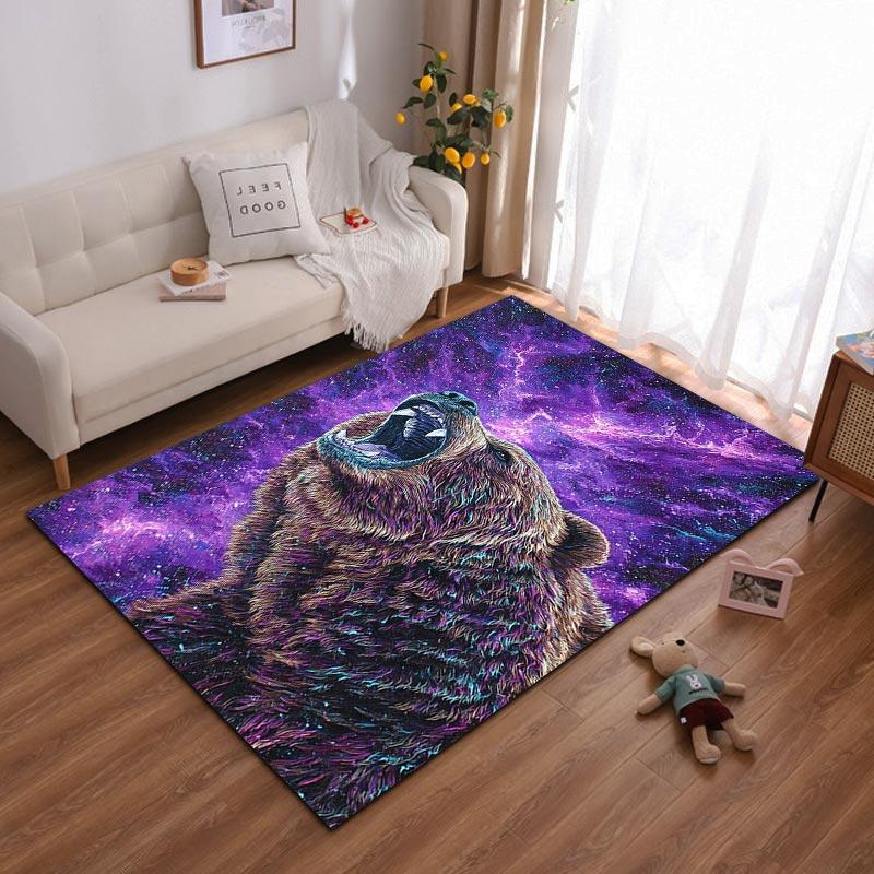 

Purple Galaxy Bear Design Carpet for Living Room or Bedroom Decor Suitable for use as an anti-slip for living room bedroom sofas 40x60cm( 15x23in )