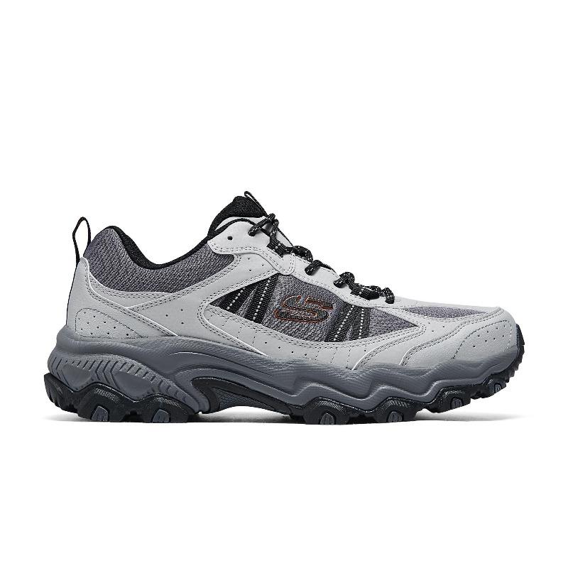 Skechers Stamina At Men Gray Low Top Outdoor Shoes Lightweight Breathable Cushioning 237527-GYOR