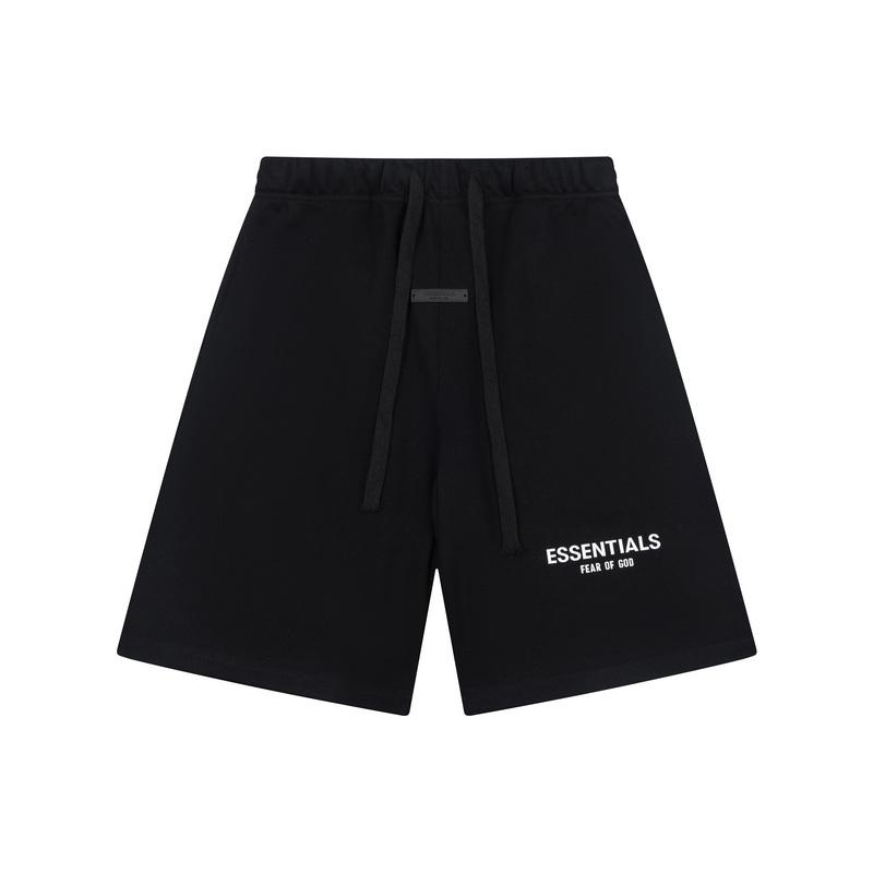 Fear of God Essentials Siliconen Letterprint Sweatshorts Unisex Oversized Katoen Trekkoord Elastische Taille Casual Streetwear Sportshorts M