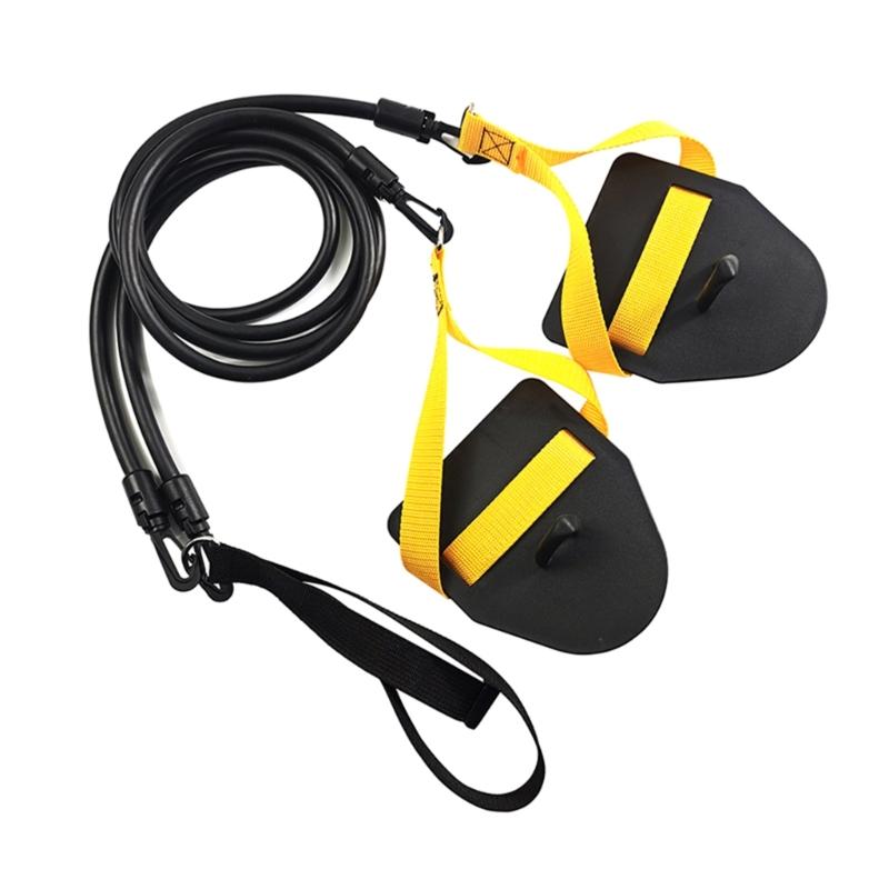 Swimming Resistance Bands with Hand Paddles, Stretch Cord, Fitness Bands for Swimming Training, Arm Strength Exercise