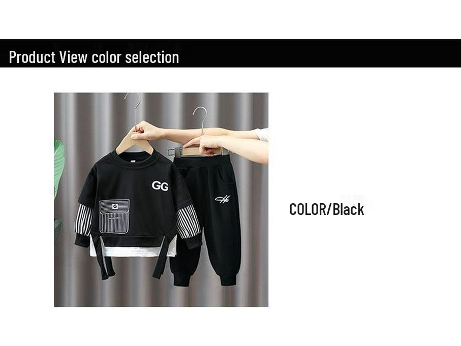 Boys' Trendy Spring/Autumn 2025 Fashionable Sweatshirt Set