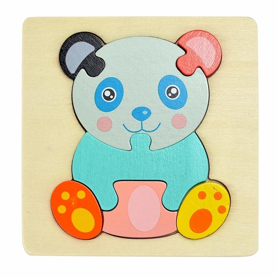 3D Puzzle Wooden Toys For Children Cartoon Animal Vehicle Wood Jigsaw Kids Baby Early Educational Learning Puzzles Wood Toys