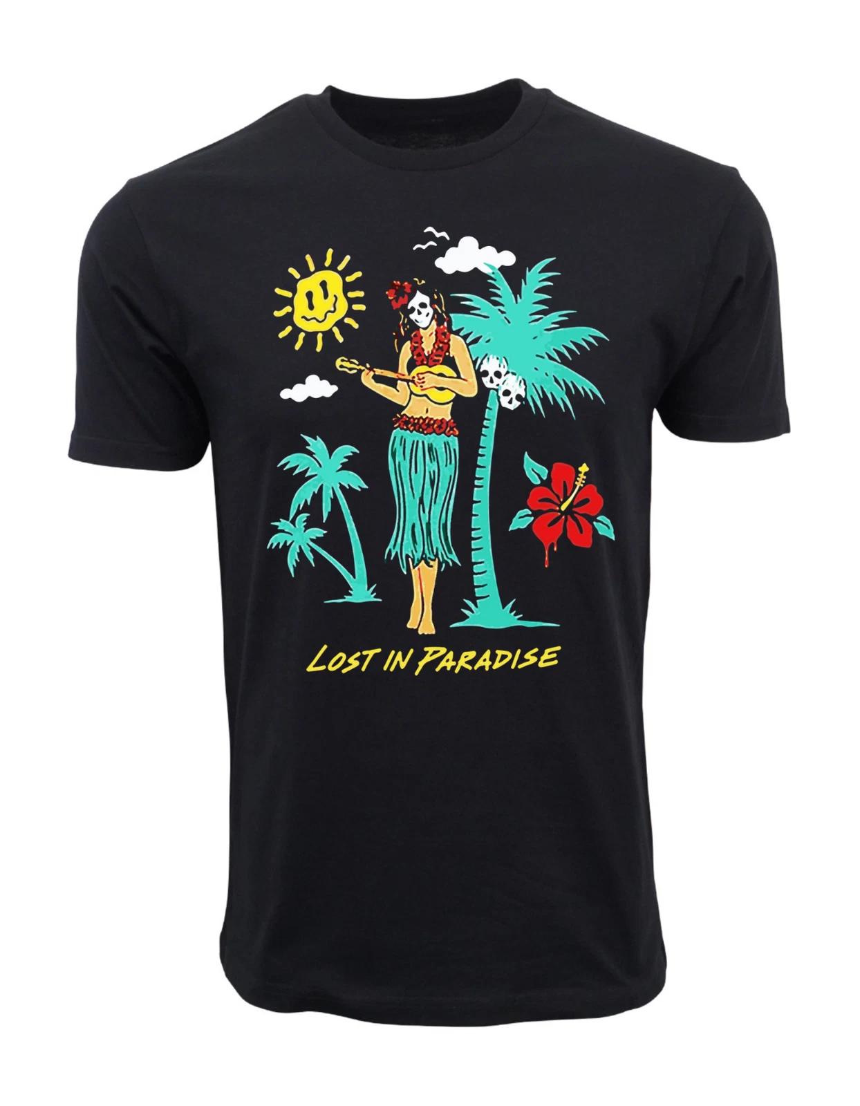 Unisex Adult Casual Graphic HAWAII LOST IN PARADISE T SHIRT T-Shirt XL