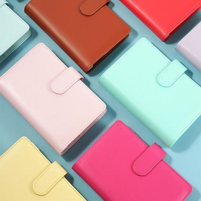 Pu Leather Loose-Leaf Notebook A6 Portable Saving Money Binder Macarone Color 6 Holes Binder Planner Organizer