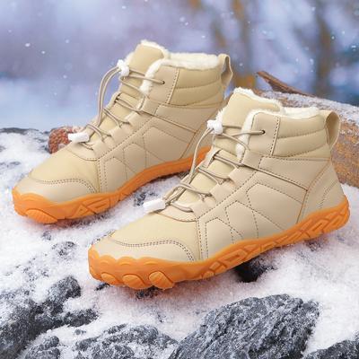 Botas de inverno novas da moda para homens e mulheres, neve, descalço, ao ar livre, antiderrapante, quente, pele, tênis casuais, plus size, botas de tornozelo, sapatos de caminhada