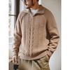 American Retro Minimalist Luxury Old Money Style Half-Zip Stand Collar Sweater for Men, Winter Thickened Foreign Trade Men's Knitwear