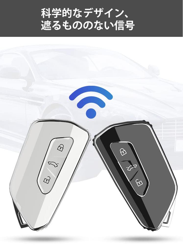 TECART Volkswagen 3 Button Key Bag Full Protection Perfect Fit Key Ring Fits Golf