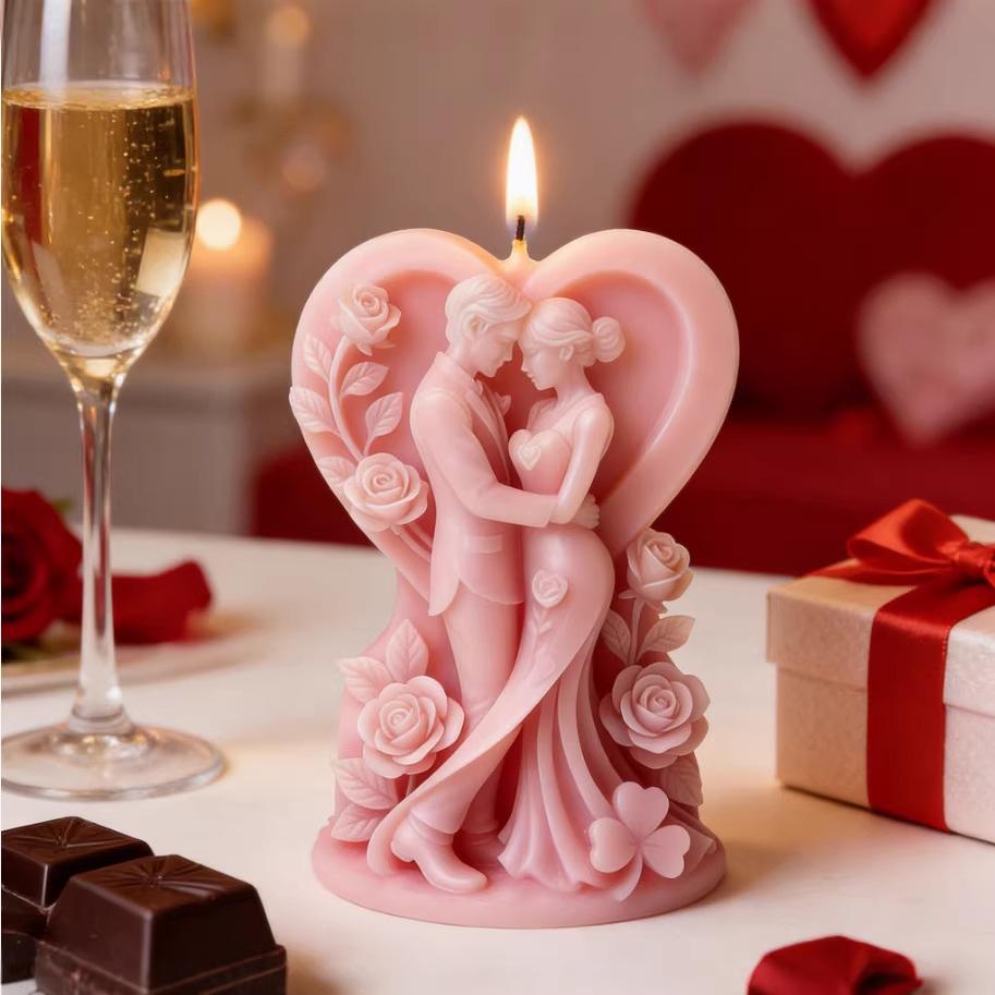 3D Couple Silicone Mold DIY Bride and Groom Scented Candle Silicone Mold Wedding Decoration Home Decor Couple Gift