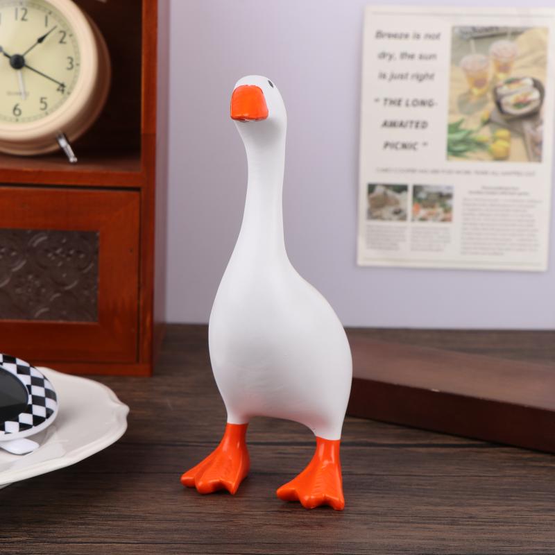 Magnetic Goose Key Holder - Resin Desk Decor For Office Home, Cute Duck Figurine With Tool Rack
