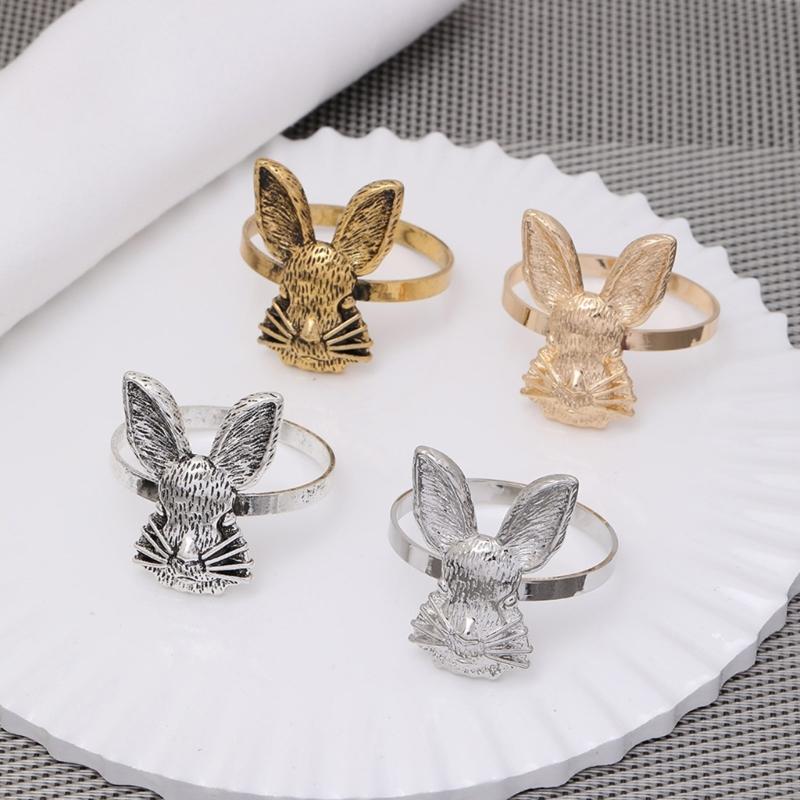 6Pcs Easter Rabbit Napkin Rings Set for Spring Parties and Family Gatherings 6XDE