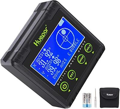 Huepar AG03 Digital Angle Meter, 2-Axis Level, Inclinometer, 2-in-1 Digital Level with Backlight, Magnet, Compact, Mini, Japanese Instruction Manual I