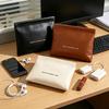 PU Spring Clip Bag: Automatic Closure Mini Storage for Cables, Earphones & Coins