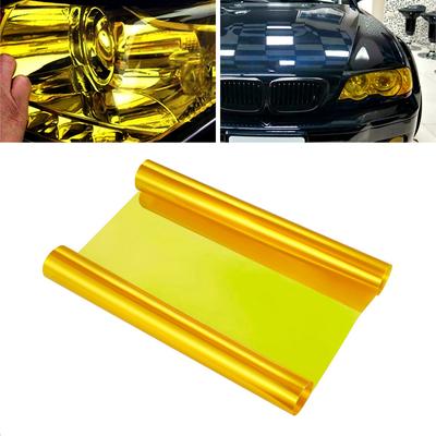 Yellow Auto Car Light Headlight Taillight Tint Vinyl Film Sticker Easy Stick Motorcycle Waterproof Film Diy Whole Car Decoration