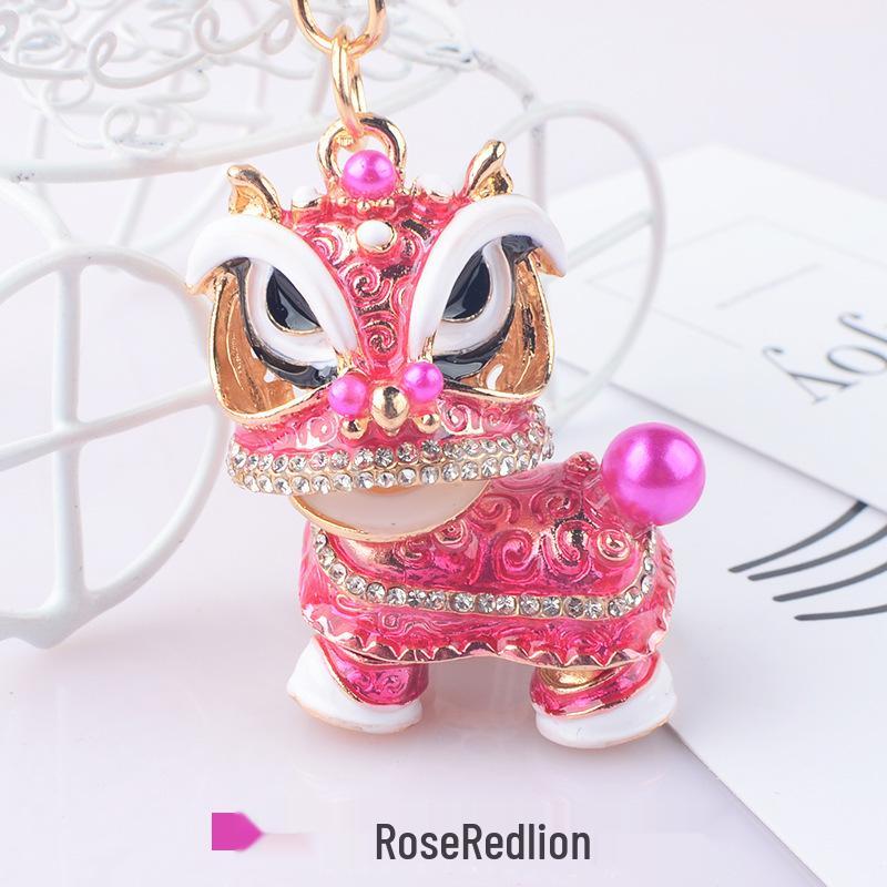 Chinese Lion Dance Keychain - Traditional Style Lion Charm