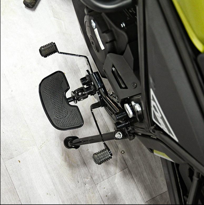 Qidian KD150C Retro Side Bag Canvas with Protective Bar, Backrest, and Footrest Modification