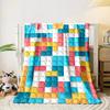The Pattern Consists of Colorful Square Tiles with Circular Indents. for All Seasons Blanket Lunch Break Throw Gift