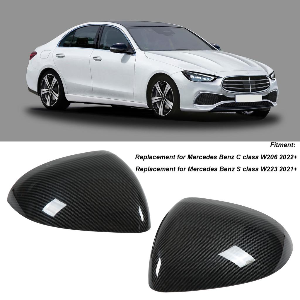 Paar Rückspiegelkappe Links Rechts Ersatz für C-Klasse W206 2022+(Kohle )