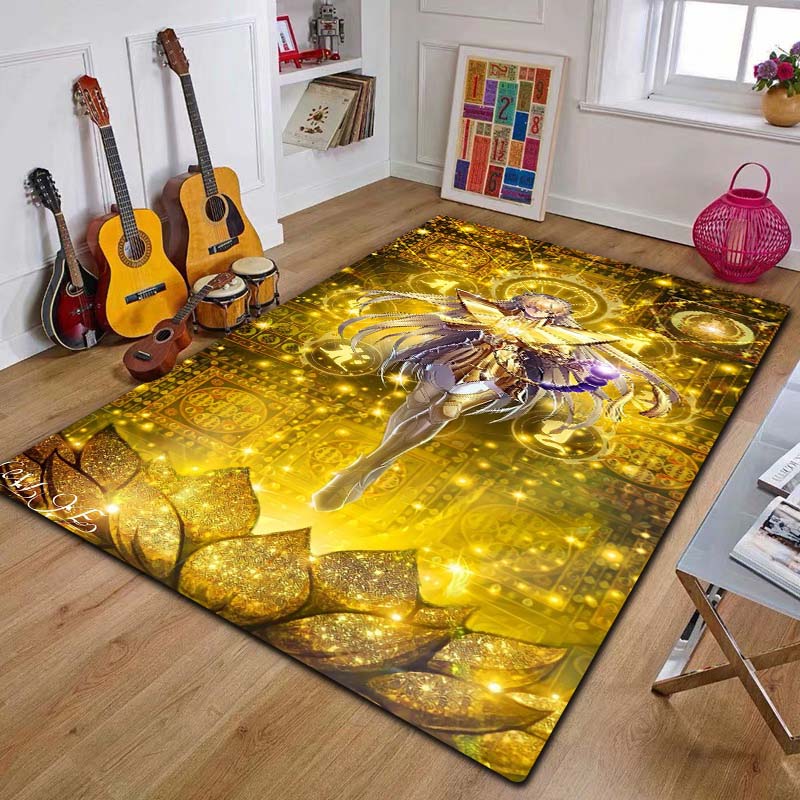 Retro Saint Seiya Anime Cartoon Tappeto Tappeto per la casa Soggiorno Camera da letto Divano Zerbino Decor, area giochi per bambini Tappeto Tappetino antiscivolo