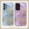 Golden Bamboo Black For Samsung Galaxy S23 U Ltra 24 Plus S20 21 FE S25 Ultra A70 A72 73 51 52 53 Tempered Glass Phone Case