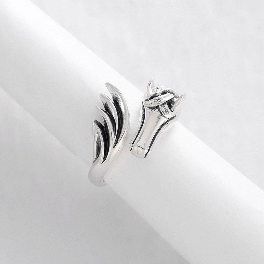 

Мужское хип-хоп кольцо-разомкнутое кольцо Пегас one size