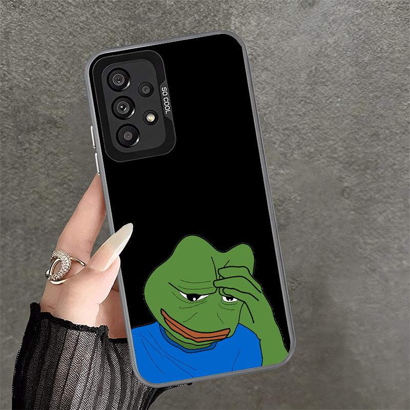 Funny Sad Forg P-Pepe Meme Soft Phone Case for Samsung A17 A16 A15 A14 A13 A57 A56 A55 A54 A53 A37 A36 A35 A34 A33 A26 A25 A24 A