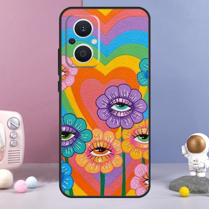 Indie Hippie Art Funda For OPPO Reno 12 F 11F 13F 14F 10 11 13 14 Pro 7 8 Lite OPPO Find X9 X6 X5 X8 Pro Case