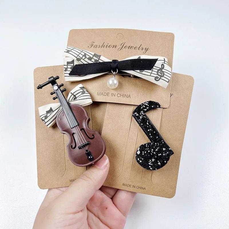 Violin Musical Note Hair Clips Korean Hair Accessories Hairpin Hair Clip for Girl Children Toddlers Headwear Barrettes