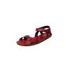 Sheepskin Version~ Row Style Red Sandals Women's 2025 Summer New One-word Buckle with Flat Open-toed Cool Slippers Outside