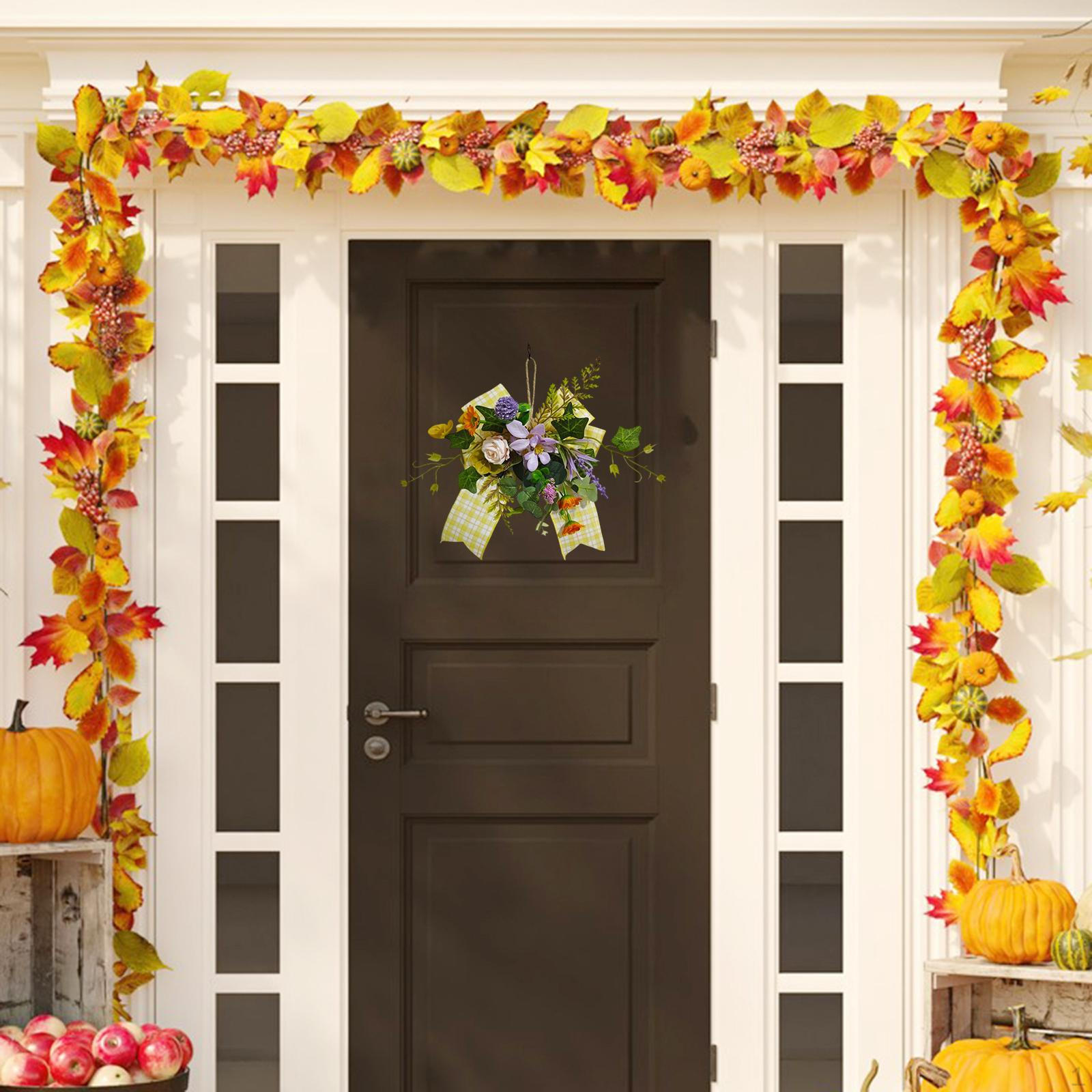 Floral Wreath Artificial Flower Ideal Gift Ornament Garland Swag for Indoor